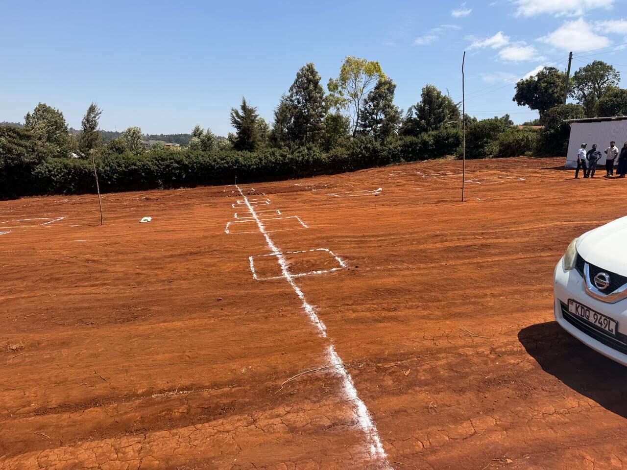 The cleared land with the footprint marked out