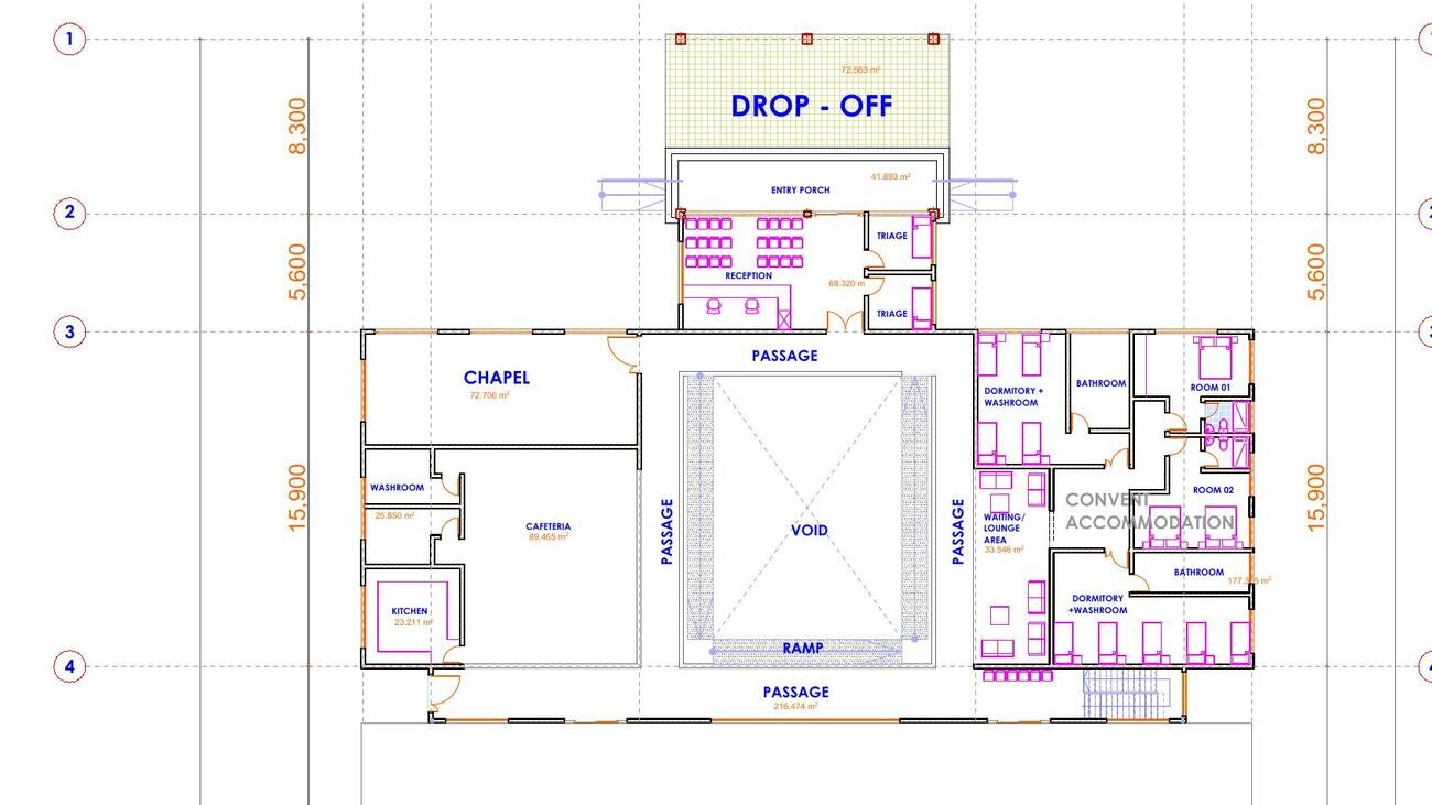 Ground floor plan of the Cancer Palliative Care Home