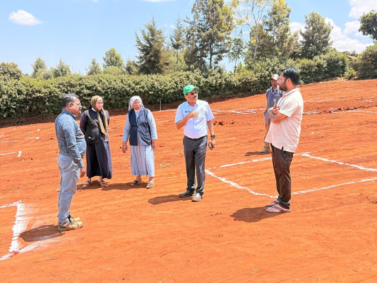 Surveying the site with the Sisters
